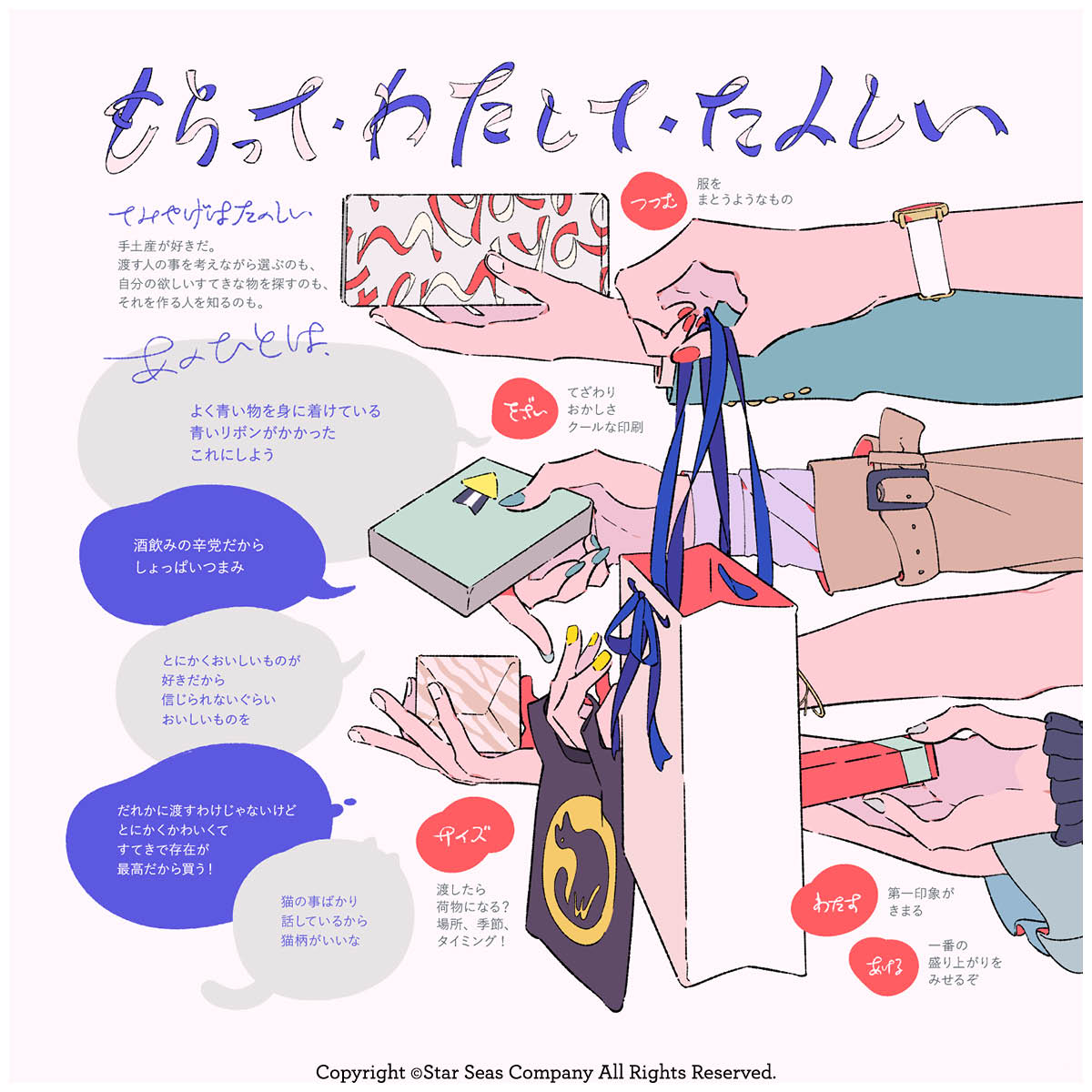 marucoによる「おでかけインスタ飯」のイラスト。