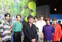 「未来のミライ展～時を越える細田守の世界『時をかける少女』『サマーウォーズ』『おおかみこどもの雨と雪』『バケモノの子』」イベントの様子。超特急と細田守。