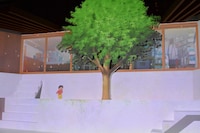 「未来のミライ」の“家”にフィーチャーしたプロジェクションマッピング。