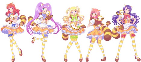 「プリティーオールフレンズ」と「あらいぐまラスカル」のコラボビジュアル。