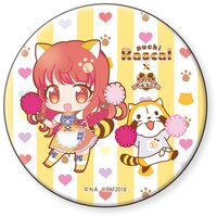 「プリティーオールフレンズ」と「あらいぐまラスカル」のコラボ缶バッジ・あいら。