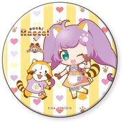「プリティーオールフレンズ」と「あらいぐまラスカル」のコラボ缶バッジ・らぁら。