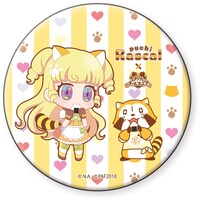 「プリティーオールフレンズ」と「あらいぐまラスカル」のコラボ缶バッジ・ゆい。