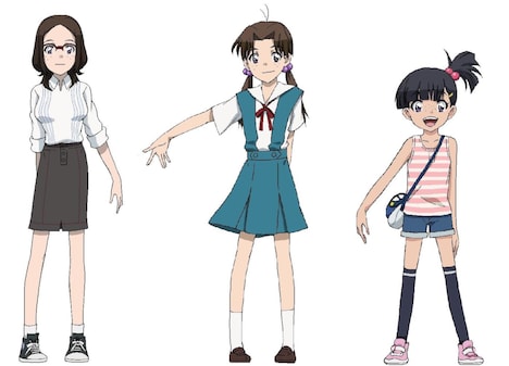 洞木3姉妹。左から長女の洞木コダマ、次女の洞木ヒカリ、3女の洞木ノゾミ。(c)プロジェクト シンカリオン・JR-HECWK/超進化研究所・TBS　(c)カラー