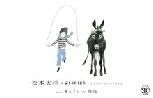 松本大洋とグラニフのコラボレーションアイテムのビジュアル。