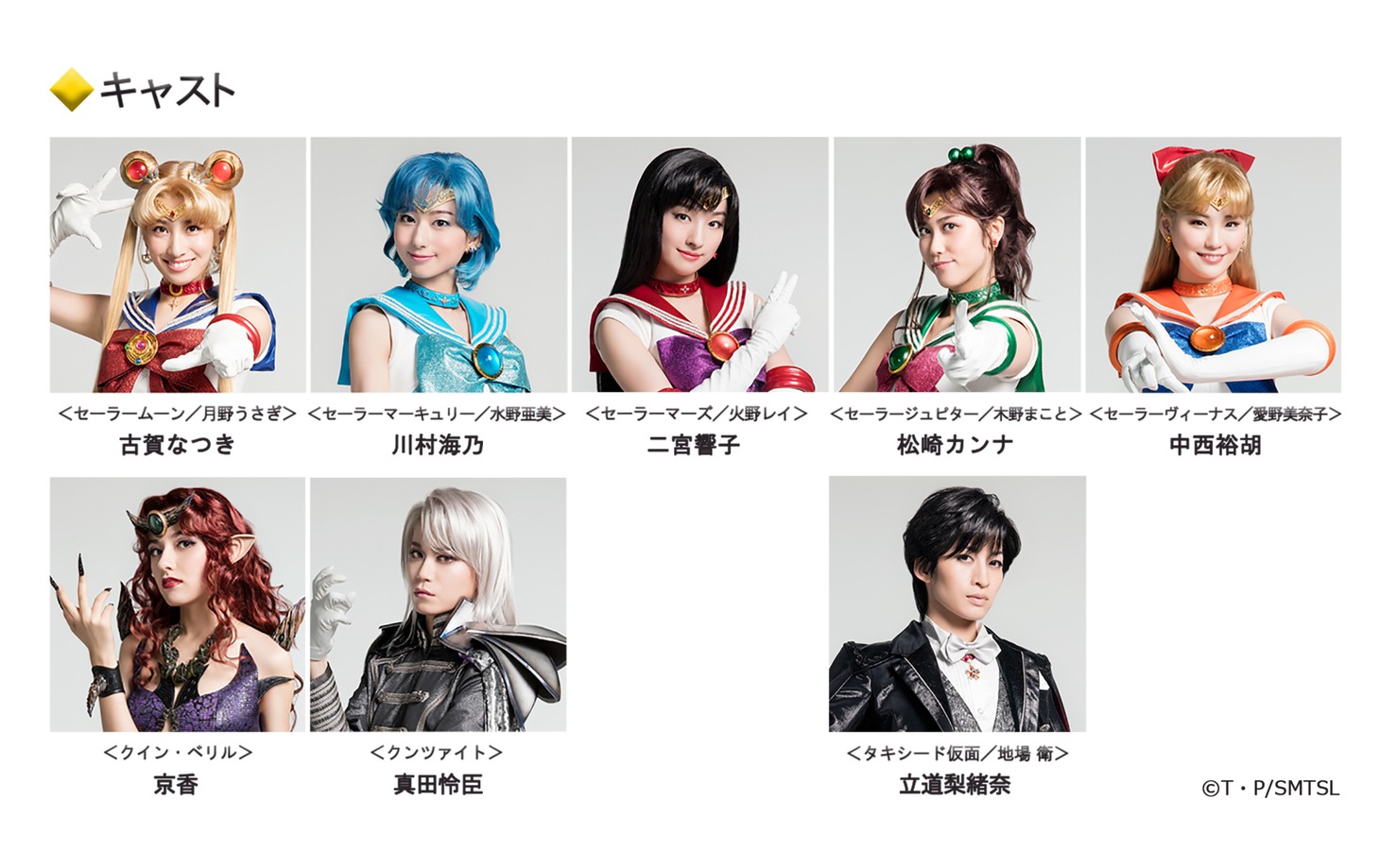 「“Pretty Guardian Sailor Moon" The Super Live」東京プレビュー公演のキャラクタービジュアル。