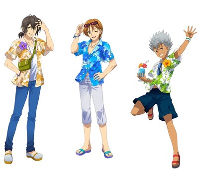 Over The Rainbowの3人の描き下ろしイラスト。