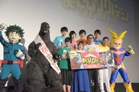 「僕のヒーローアカデミア THE MOVIE ～2人の英雄～」の公開記念舞台挨拶の様子。