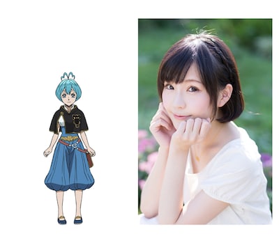 左からグレイのキャラクタービジュアル、高橋未奈美。