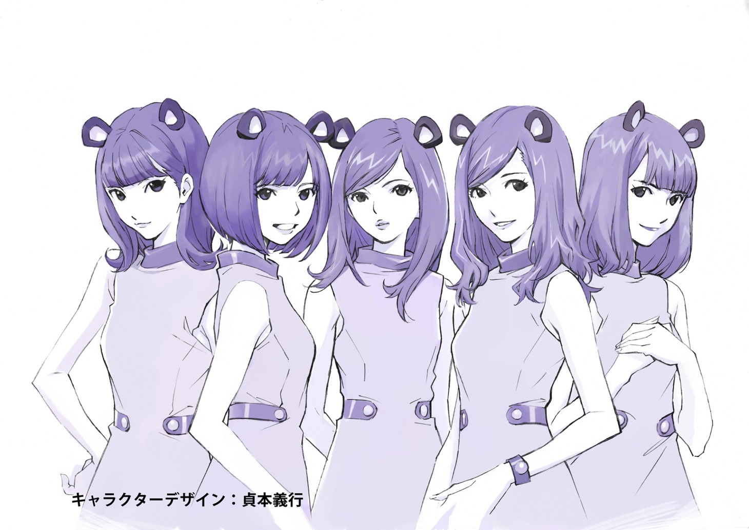 貞本義行による“マウスバンド ”のキャラクターデザイン。