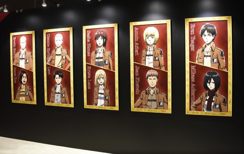 「進撃の巨人 THE ANIMATION GALLERY」の様子。