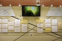 「進撃の巨人 THE ANIMATION GALLERY」の様子。