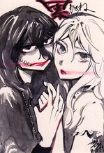 映画「累 ―かさね―」のビジュアルを描いた、松浦だるまのイラスト。