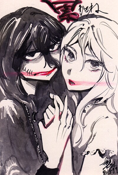 映画「累 ―かさね―」のビジュアルを描いた、松浦だるまのイラスト。