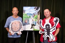 左からもんもんぼう役の小峠英二、六本腕役の西村瑞樹。