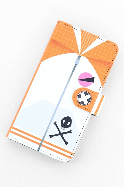 手帳型スマートフォンケースのツナ＆リボーン。