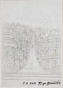 映画「時をかける少女」の設定画「踏切」の複製画。