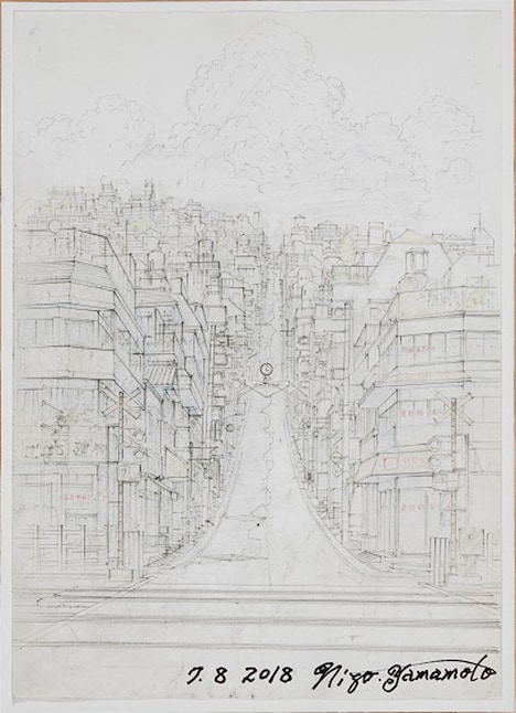 映画「時をかける少女」の設定画「踏切」の複製画。