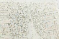 映画「時をかける少女」の設定画「踏切」の複製画。