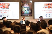 テレビアニメ「ハイスコアガール」のトークショー＆上映会の様子。