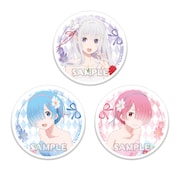 「Re:ゼロから始めるエミリアの誕生日生活2018 in渋谷マルイ」で販売される「缶バッジ3種セット エミリアバースデー2018ver.」