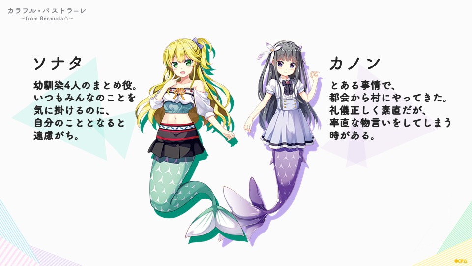 アニメ「カラフル・パストラーレ ～from Bermuda△～」キャラクタービジュアル