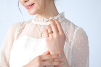 師走駆をモチーフにしたファッションアイテムの着用例。