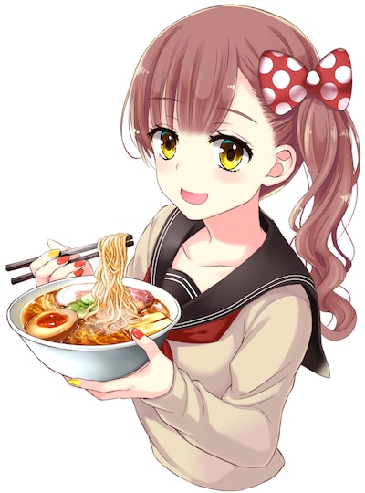 鳴見なるが描いた「マンガ麺」のイラスト。(c)鳴見なる/NSP 2018