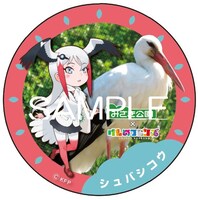 シュバシコウの缶バッジ。