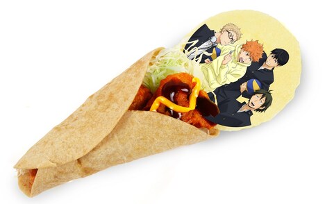 「2色ソースの烏野からあげラップサンド」