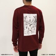 「栞と紙魚子 ボリスロングスリーブTシャツ」バーガンディの着用例。