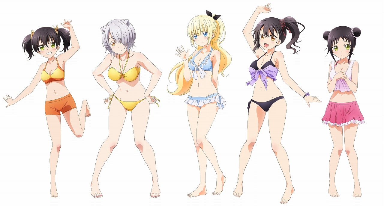 公式Twitterアカウントのフォロワー2万人突破を記念した水着イラスト。