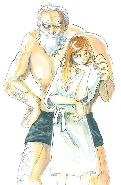 「白ヒゲとボイン」のカラーカット。