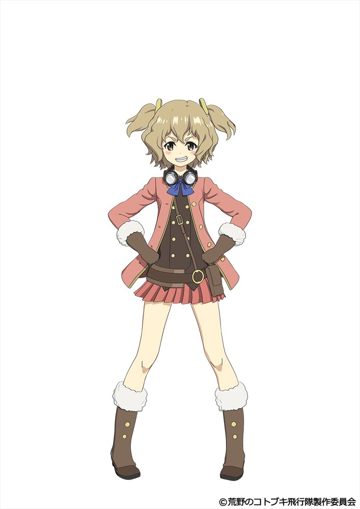 チカ（CV：富田美憂）の設定画。 (c)荒野のコトブキ飛行隊製作