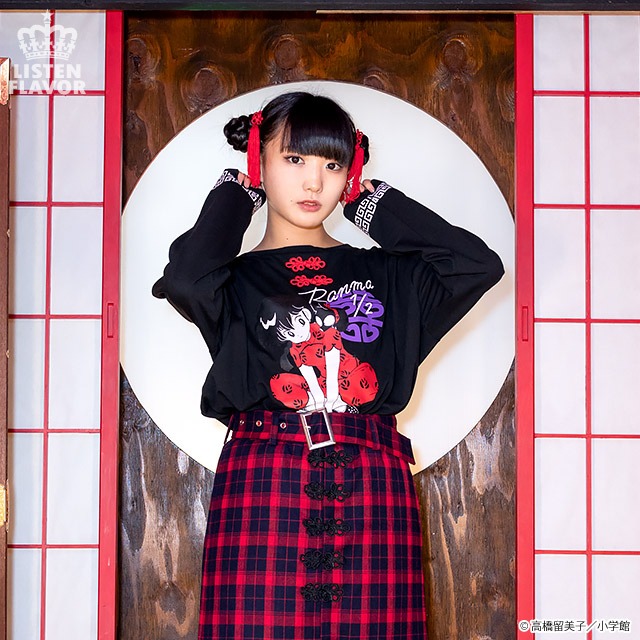 「らんまとPちゃんチャイナロンT」着用イメージ。