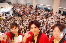 イベントの様子。左から澤口アナウンサー、梶裕貴、永井プロデューサー。