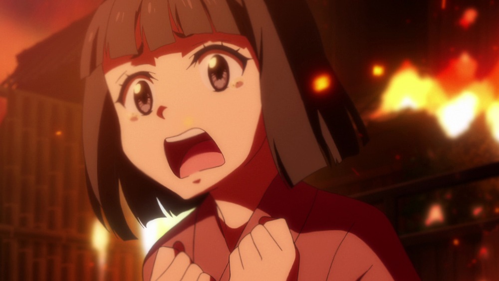アニメ「転生したらスライムだった件」第1話の場面カット。