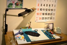 さいとう・たかをの仕事机を再現したコーナー。