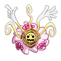 キュアピーチに変身したミデンの設定画。