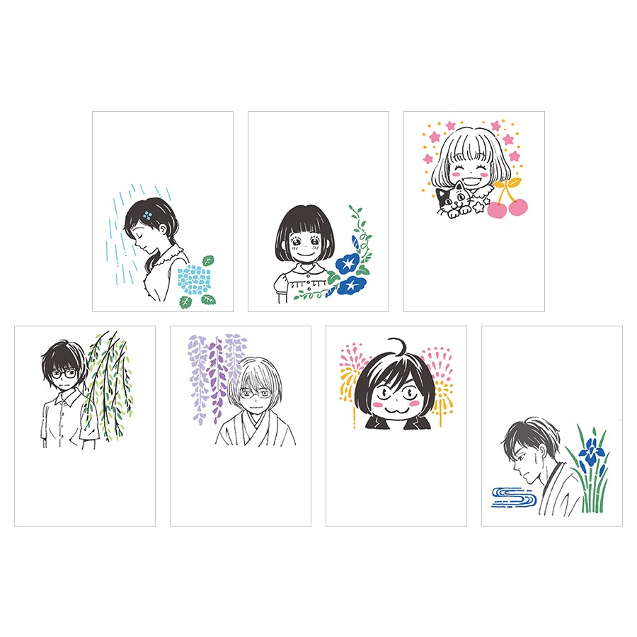「3月のライオン かきおろし季節のシルクはがき 7枚セット」