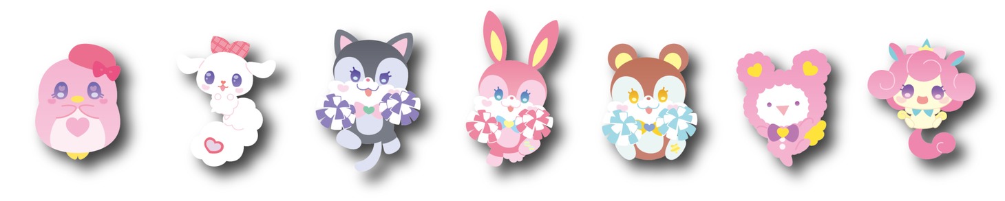 「プリティーオールフレンズ」とサンリオのコラボイラスト。 (c)プリティーオールフレンズ2018