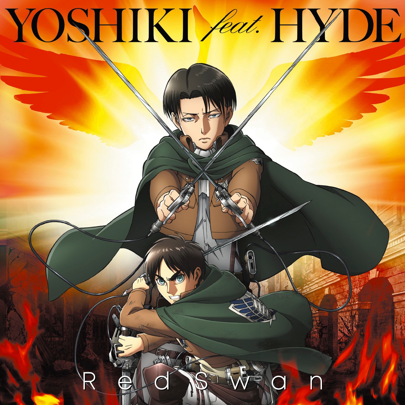 YOSHIKI feat. HYDE「Red Swan」進撃の巨人盤ジャケット