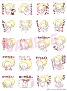 「しょぼしょぼマン」LINEスタンプの一部。