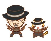 「進撃の巨人」のケニーと、ラスカルのイラスト。