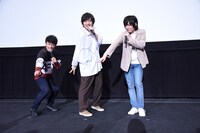 左から鷹梁ミナト役の五十嵐雅、一条シン役の寺島惇太、西園寺レオ役の永塚拓馬。