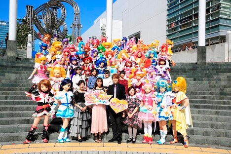 「映画HUGっと！プリキュア▽ふたりはプリキュア オールスターズメモリーズ」完成披露イベントの様子。