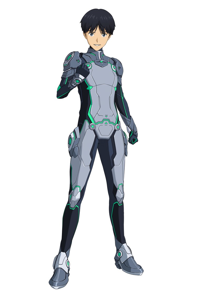 ニューロスーツを着用した堂嶋大介（CV：内山昂輝）。