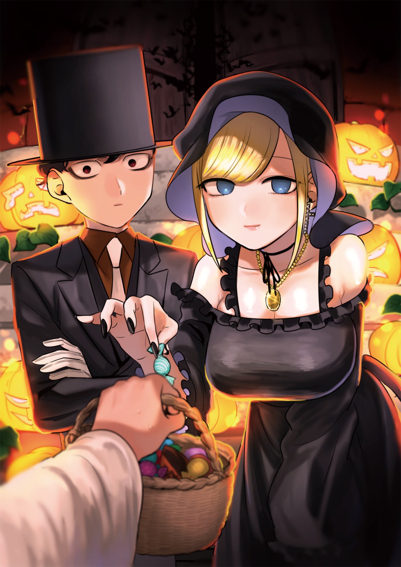 「死神坊ちゃんと黒メイド」のハロウィンイラスト。