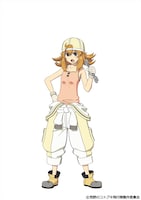 TVアニメ「荒野のコトブキ飛行隊」より、ナツオ。戦闘機の整備班長。幼い見た目をしているが立派な大人。言葉遣いは粗暴だが、面倒見のいい姉御肌。