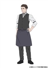 TVアニメ「荒野のコトブキ飛行隊」より、ジョニー。キリエたちが通う酒場のマスター。酒の提供のほか、料理も担当している。穏やかで気弱な性格。